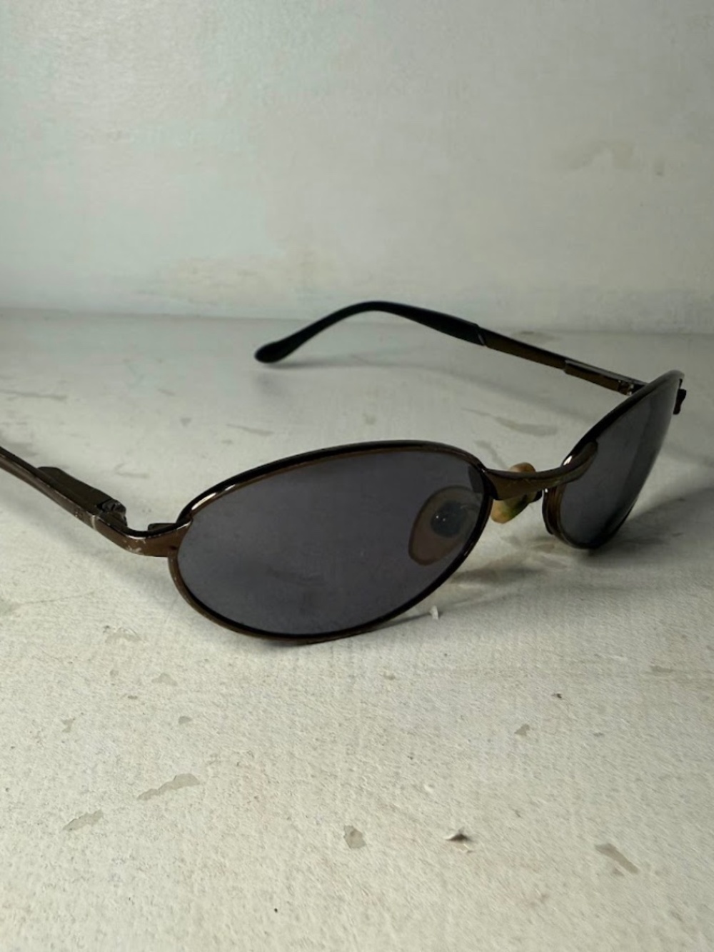 Vintage USA Olympics Rings Sunglasses Oval Black Metal Frame Collectible